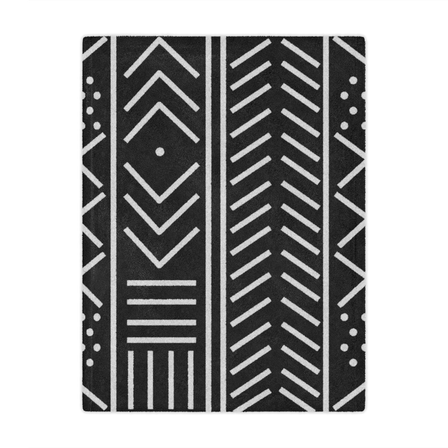 Mud Lines Black and White Minky Blanket