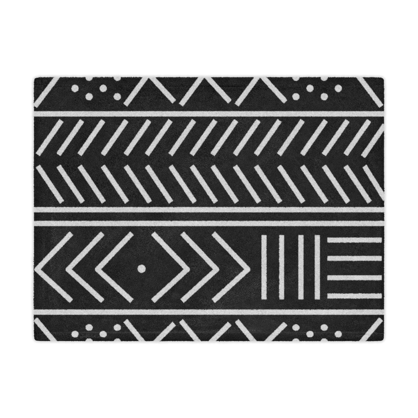 Mud Lines Black and White Minky Blanket