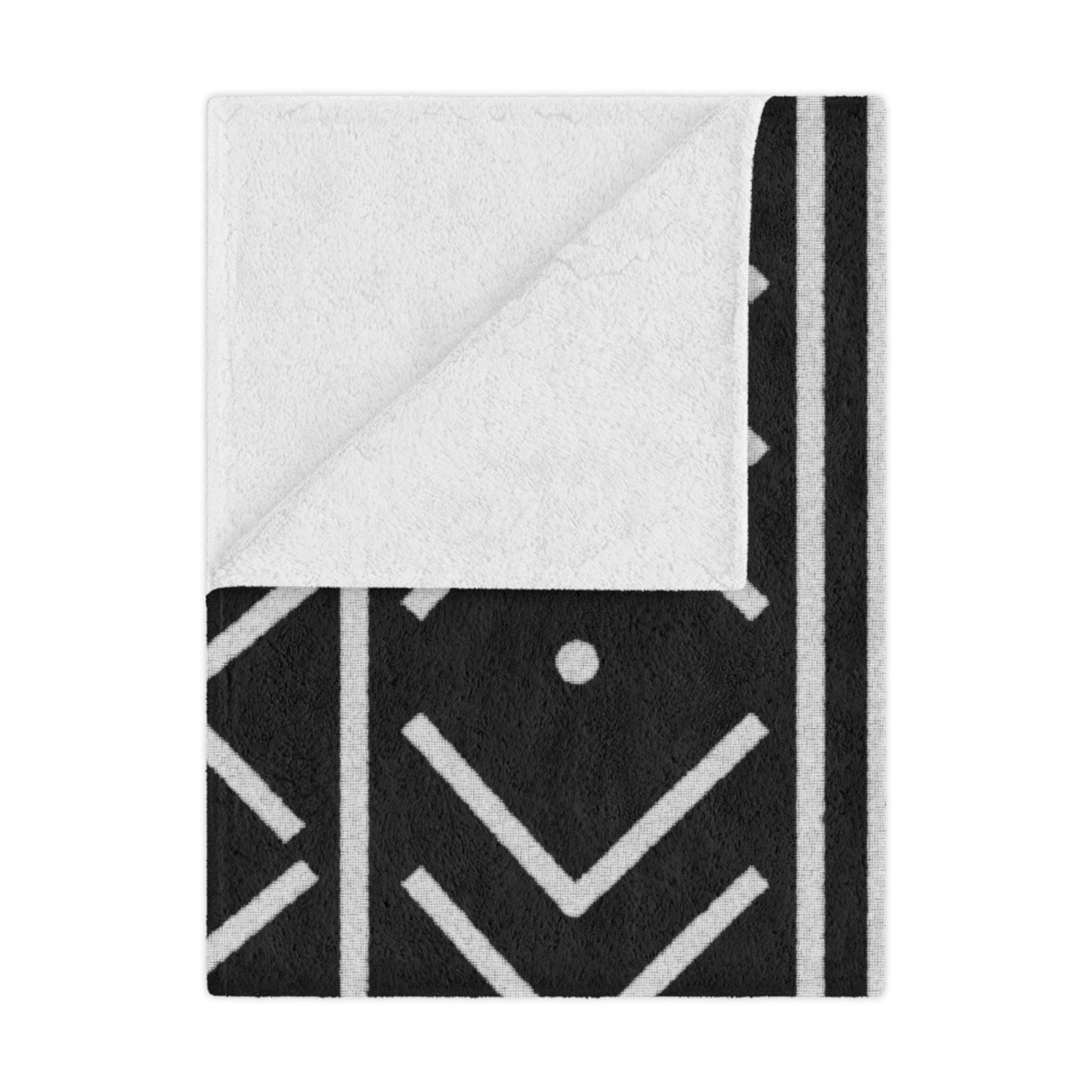 Mud Lines Black and White Minky Blanket