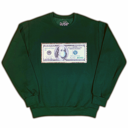 Benjamin Masked Bill Money Green Warm and Comfortable Hoodie