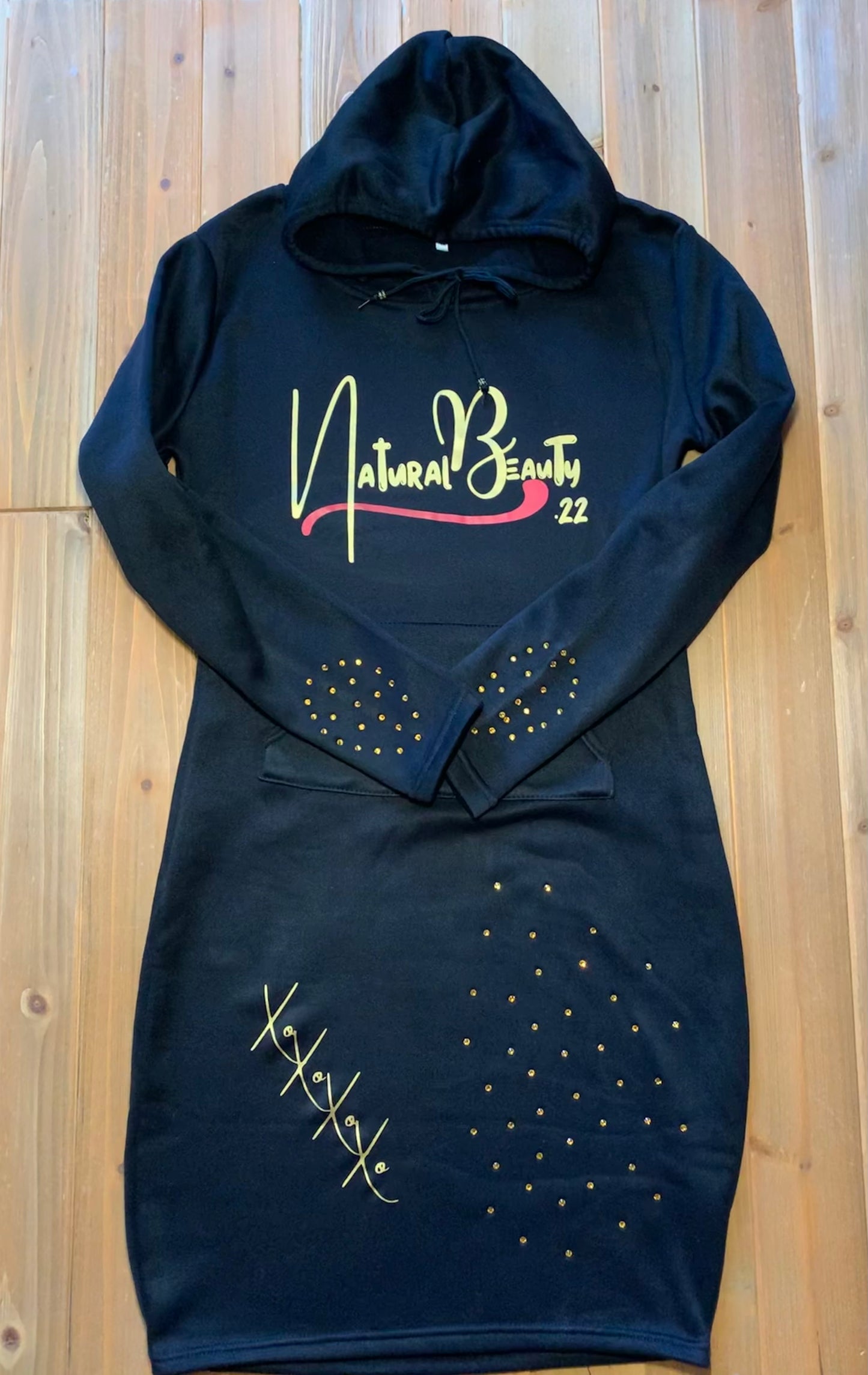 Natural Beauty Xoxo Shimmer Hoodie dress