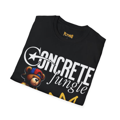 Concrete Jungle Vibes Unisex Comfortable T-Shirt, Trendy Bear Graphic Tee