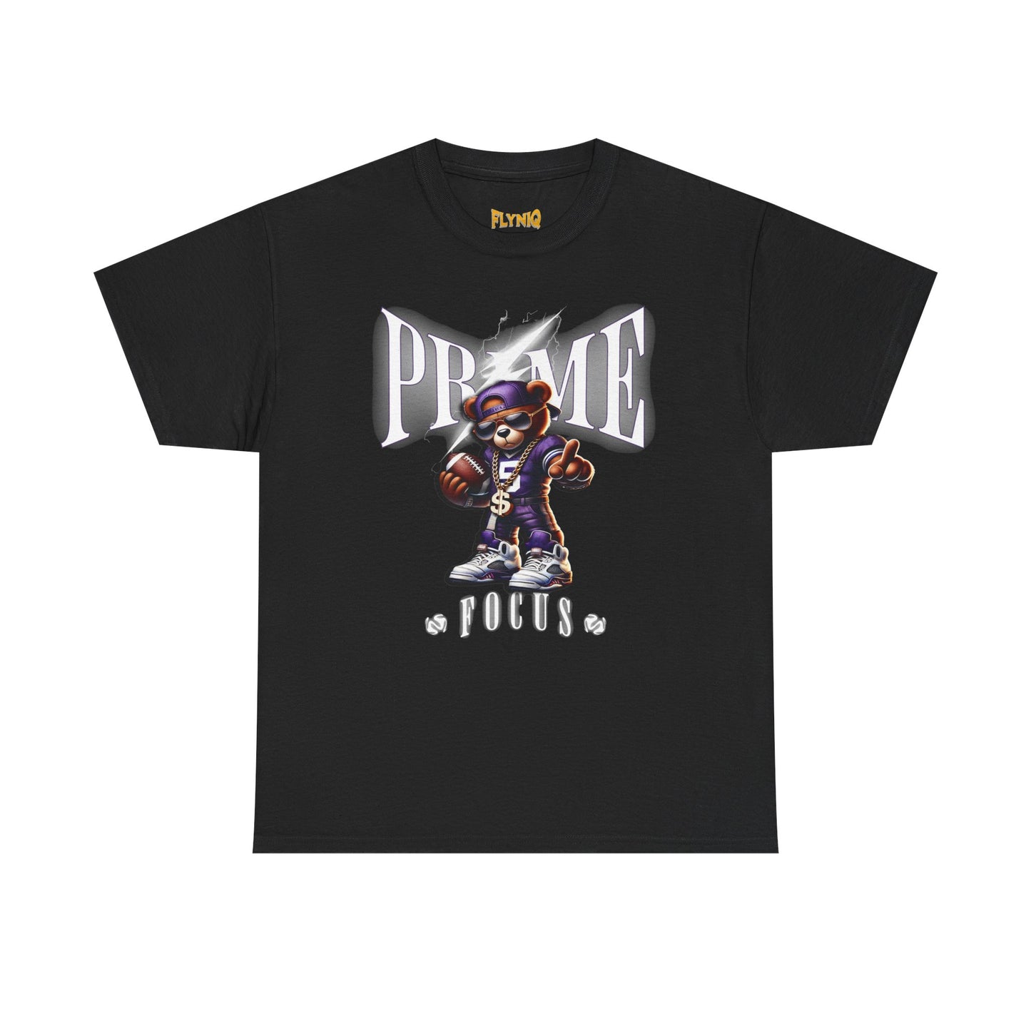 Football Bear Graphic Graffiti Unisex Tee, Trendy Hip Hop Shirt