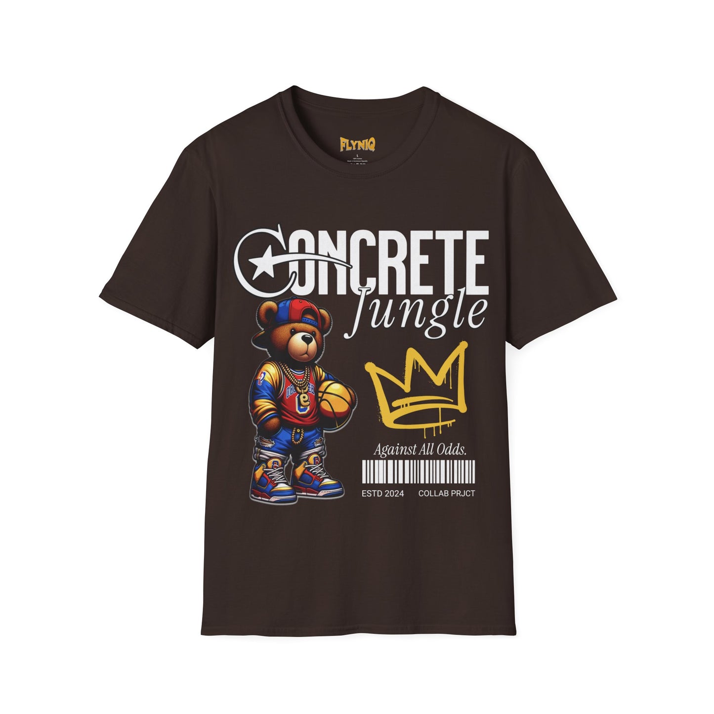 Concrete Jungle Vibes Unisex Comfortable T-Shirt, Trendy Bear Graphic Tee