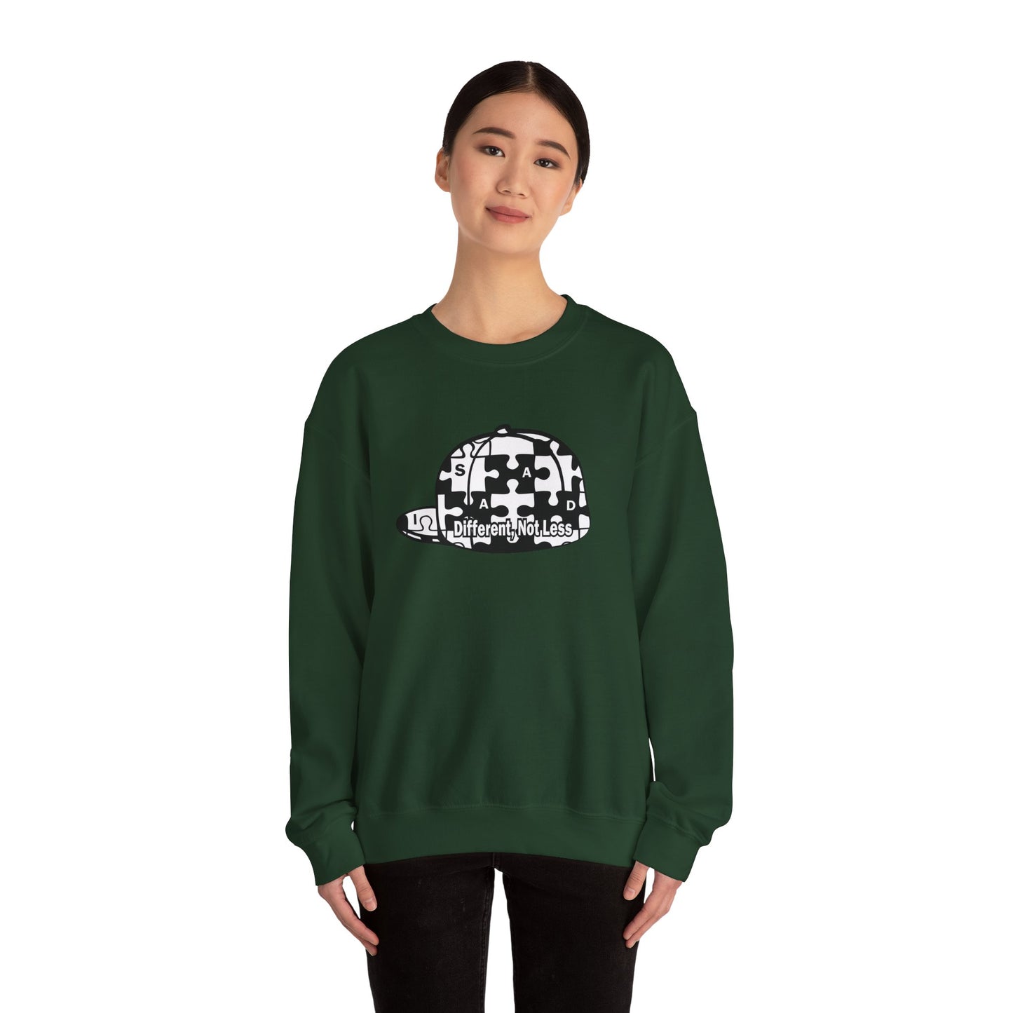 Puzzle Piece Cap 'Different Not Less' Sweatshirt | Autism Awareness