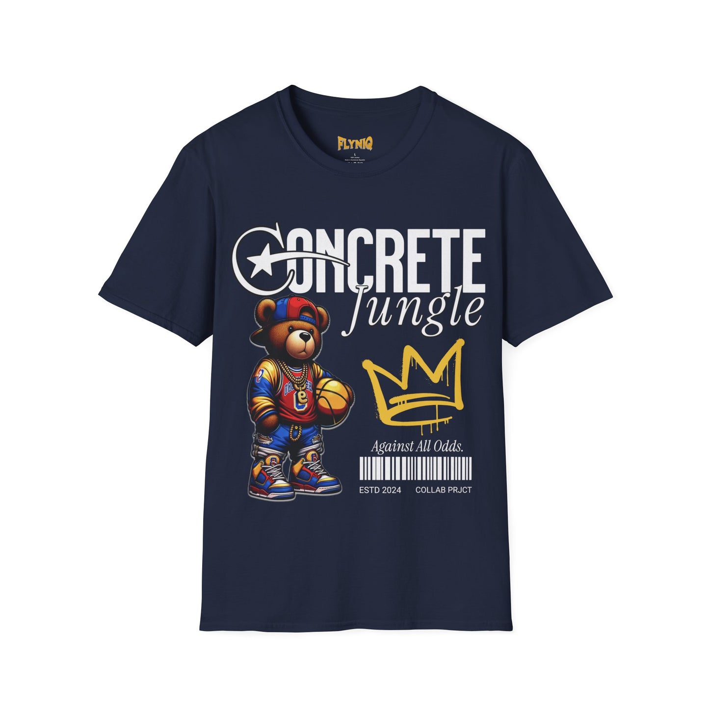Concrete Jungle Vibes Unisex Comfortable T-Shirt, Trendy Bear Graphic Tee