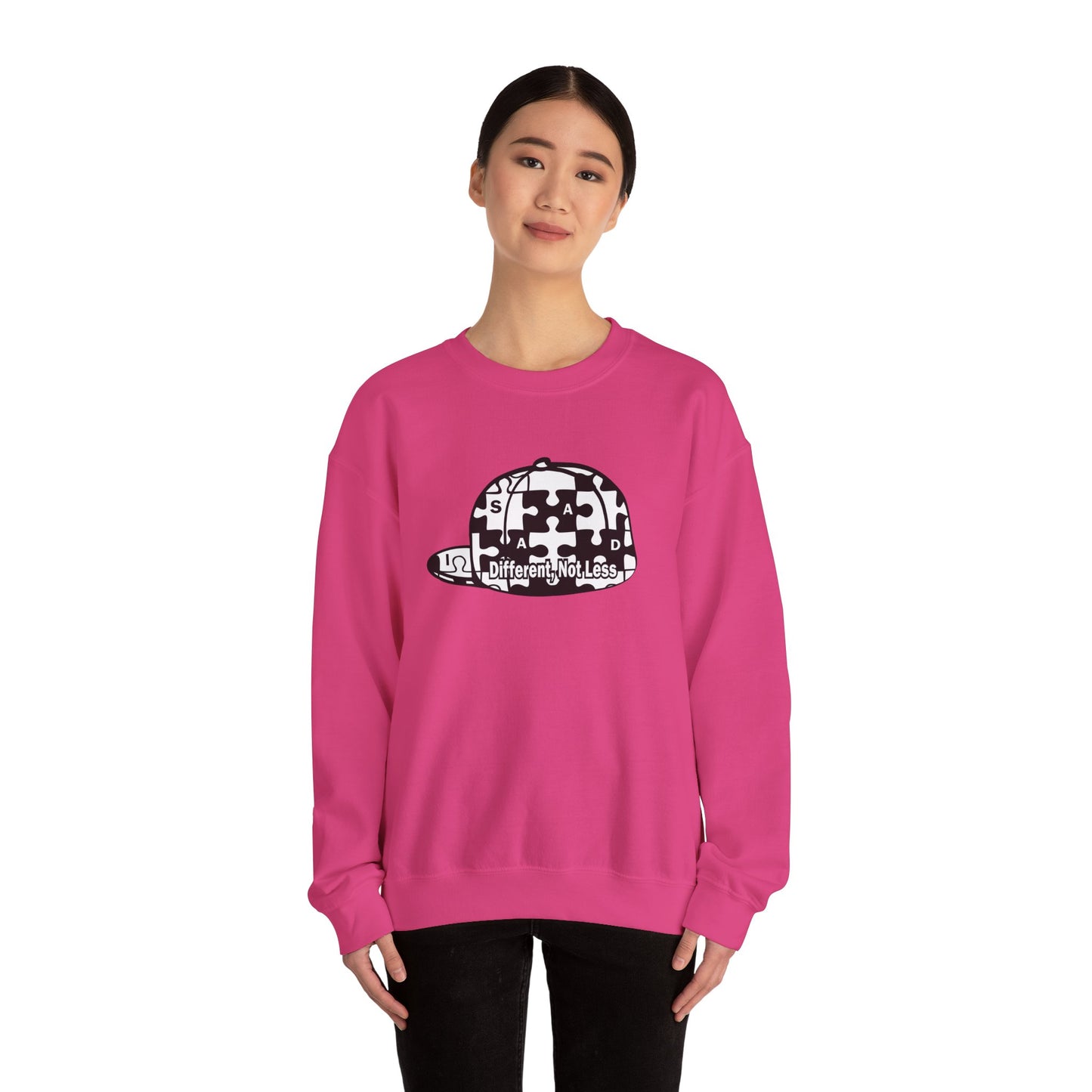 Puzzle Piece Cap 'Different Not Less' Sweatshirt | Autism Awareness