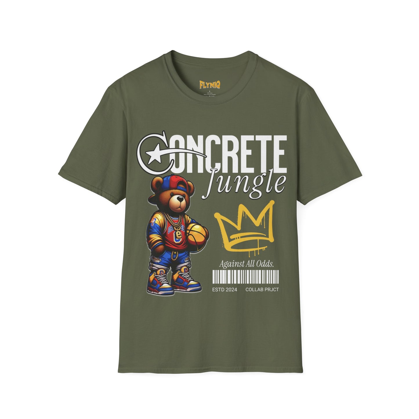 Concrete Jungle Vibes Unisex Comfortable T-Shirt, Trendy Bear Graphic Tee