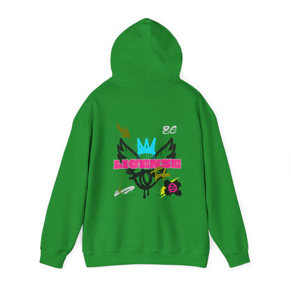 License Twelve Dope Style Graphic Knockout Hoodie, Heavy Blend Sweatshirt for Men or Women, Unique Design Winter Fashion