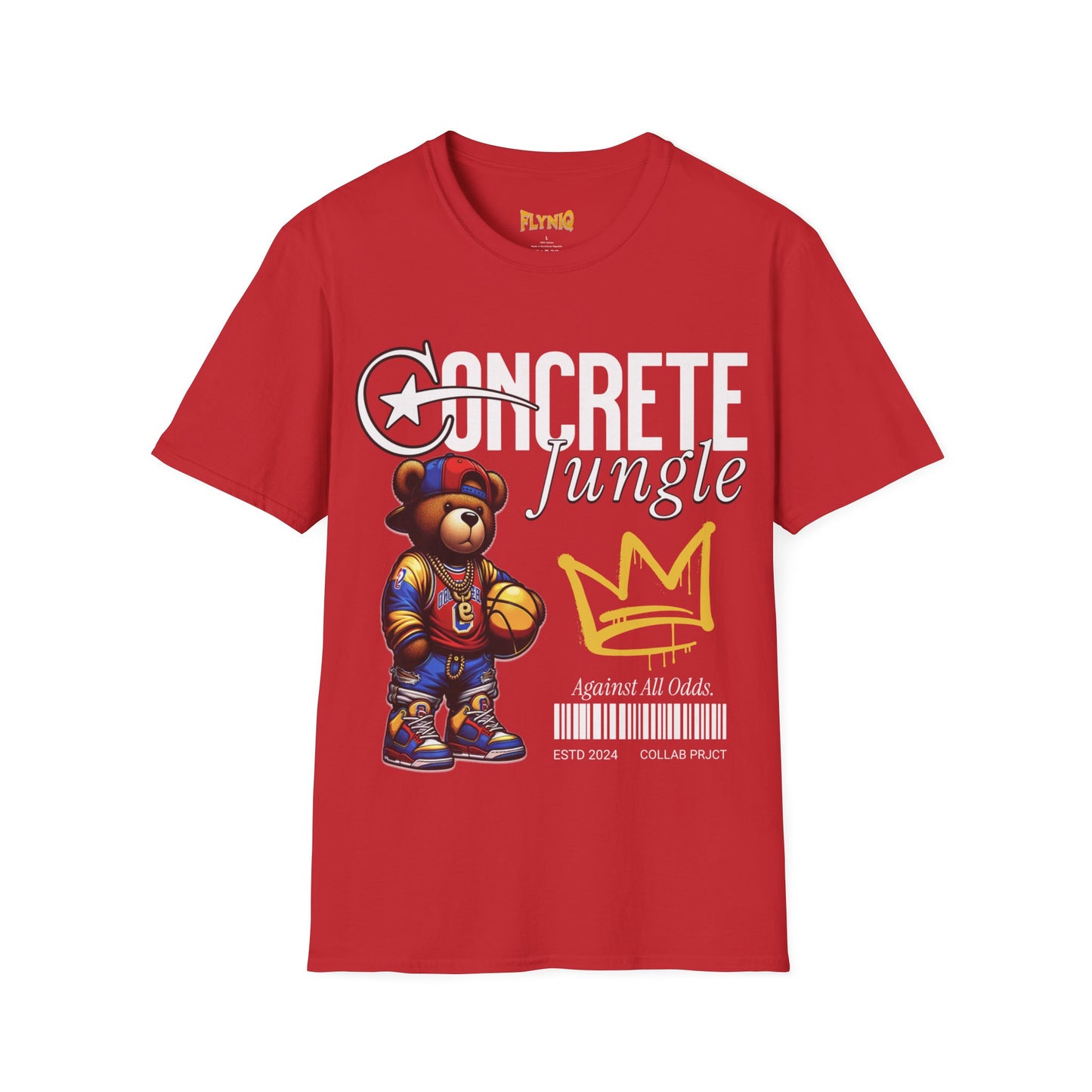 Concrete Jungle Vibes Unisex Comfortable T-Shirt, Trendy Bear Graphic Tee