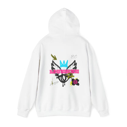 License Twelve Dope Style Graphic Knockout Hoodie, Heavy Blend Sweatshirt for Men or Women, Unique Design Winter Fashion