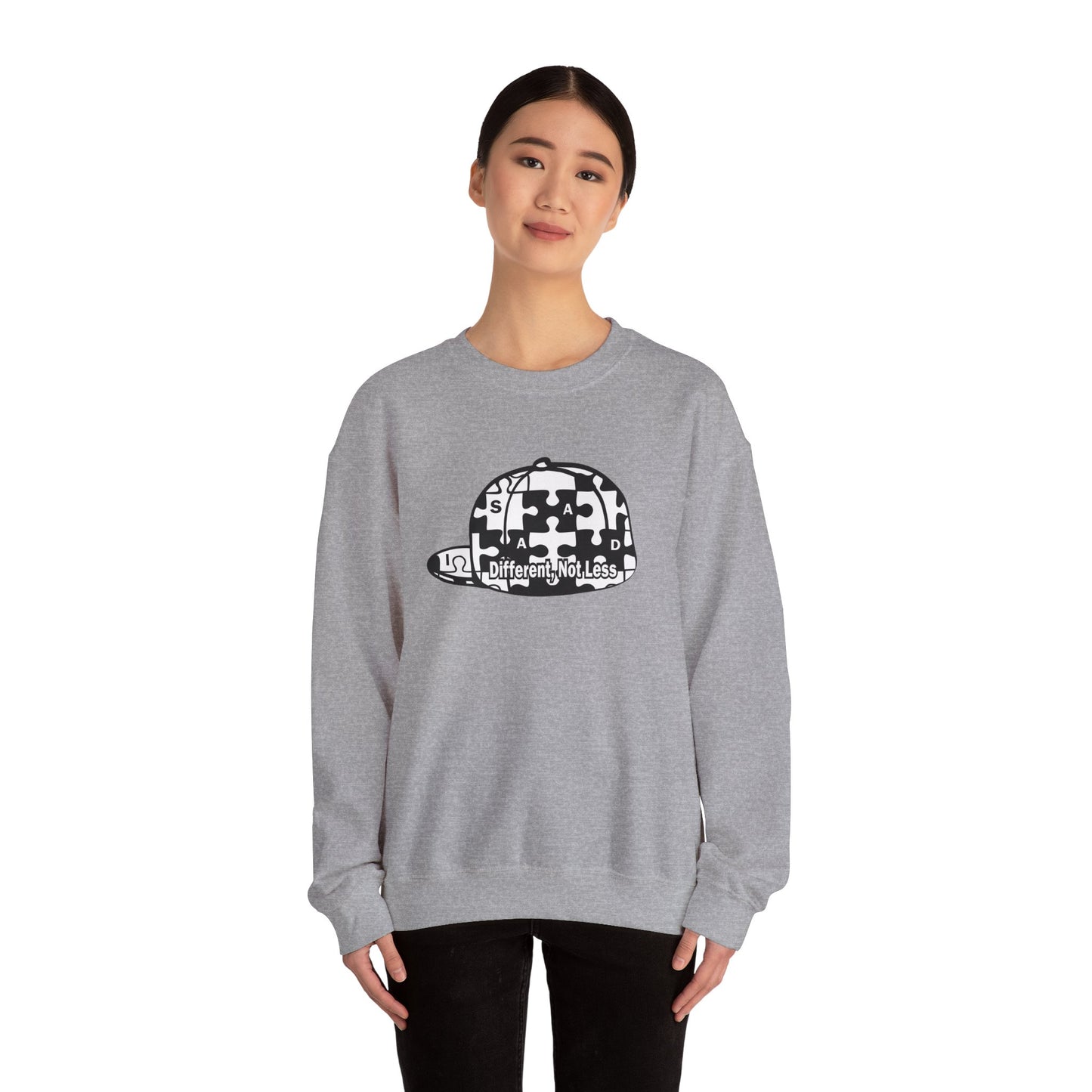 Puzzle Piece Cap 'Different Not Less' Sweatshirt | Autism Awareness