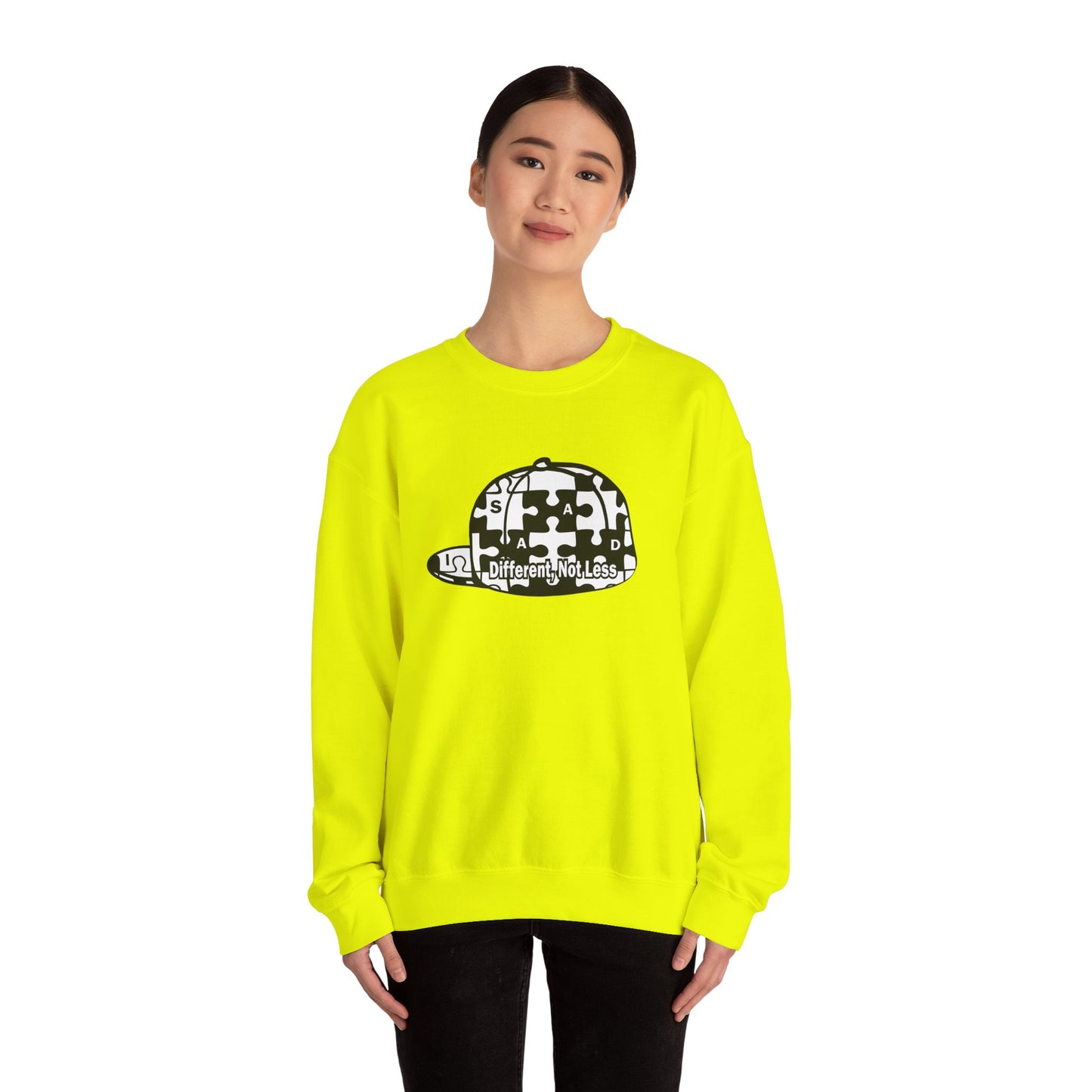 Puzzle Piece Cap 'Different Not Less' Sweatshirt | Autism Awareness