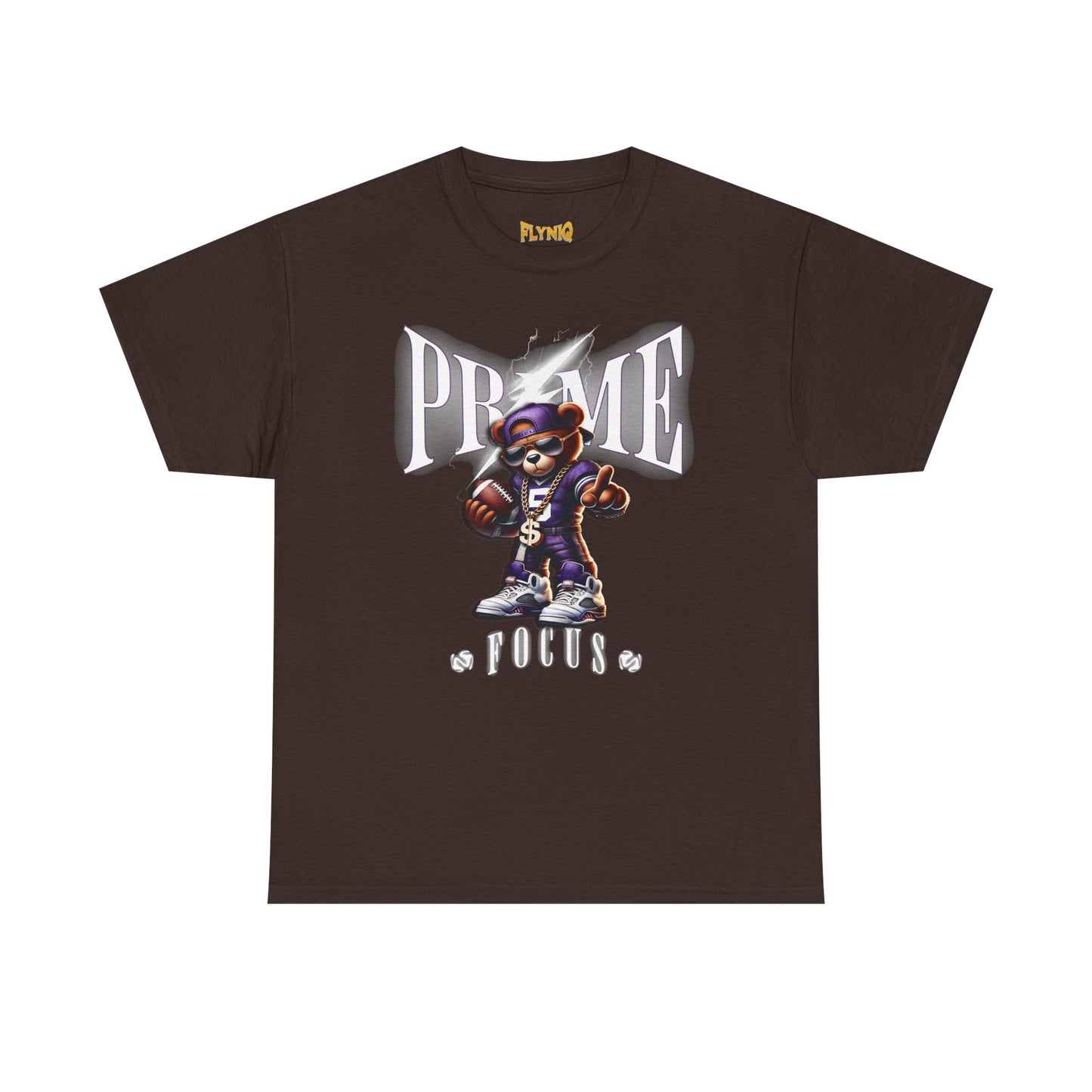Football Bear Graphic Graffiti Unisex Tee, Trendy Hip Hop Shirt