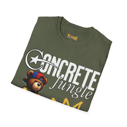 Concrete Jungle Vibes Unisex Comfortable T-Shirt, Trendy Bear Graphic Tee