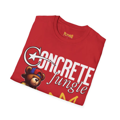 Concrete Jungle Vibes Unisex Comfortable T-Shirt, Trendy Bear Graphic Tee