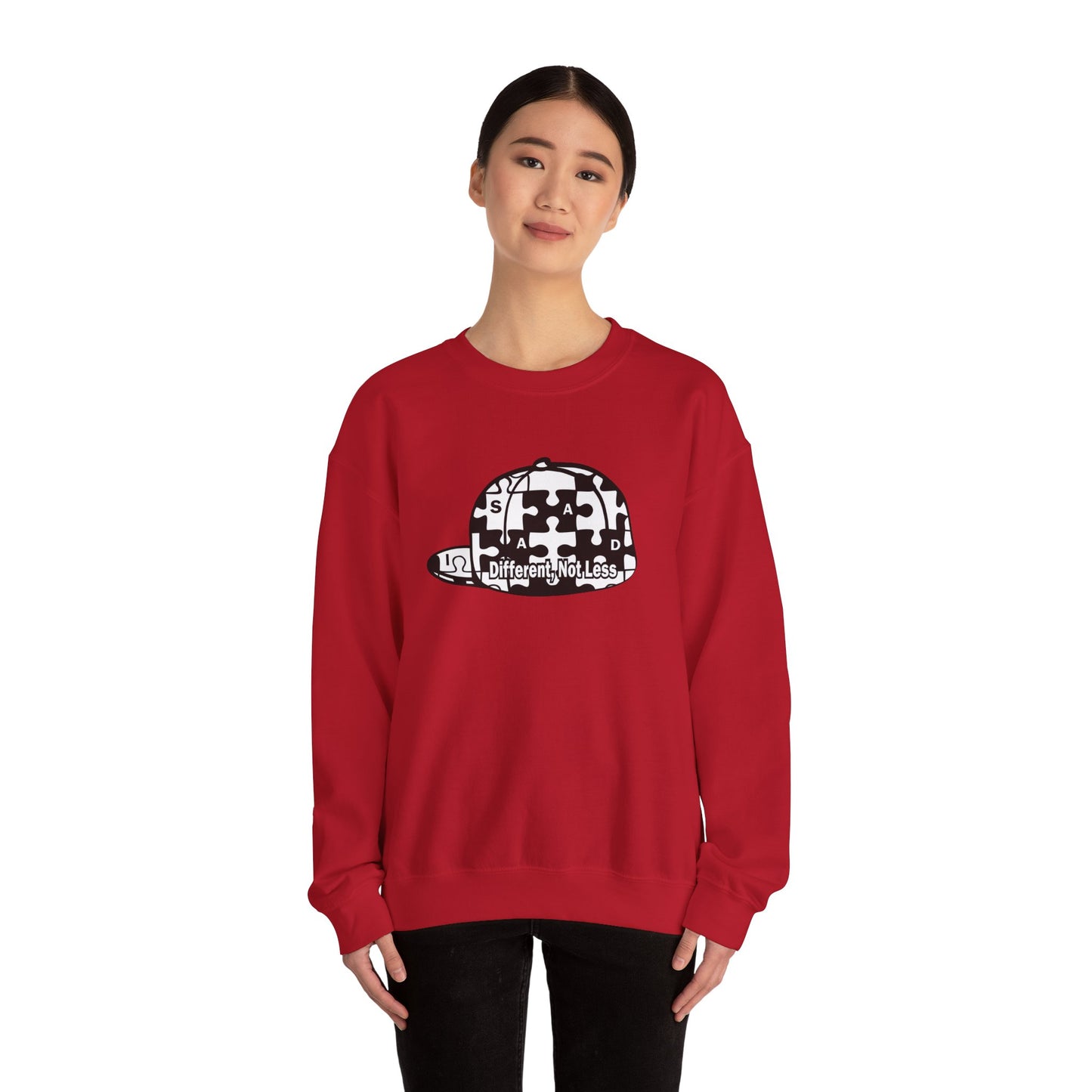 Puzzle Piece Cap 'Different Not Less' Sweatshirt | Autism Awareness