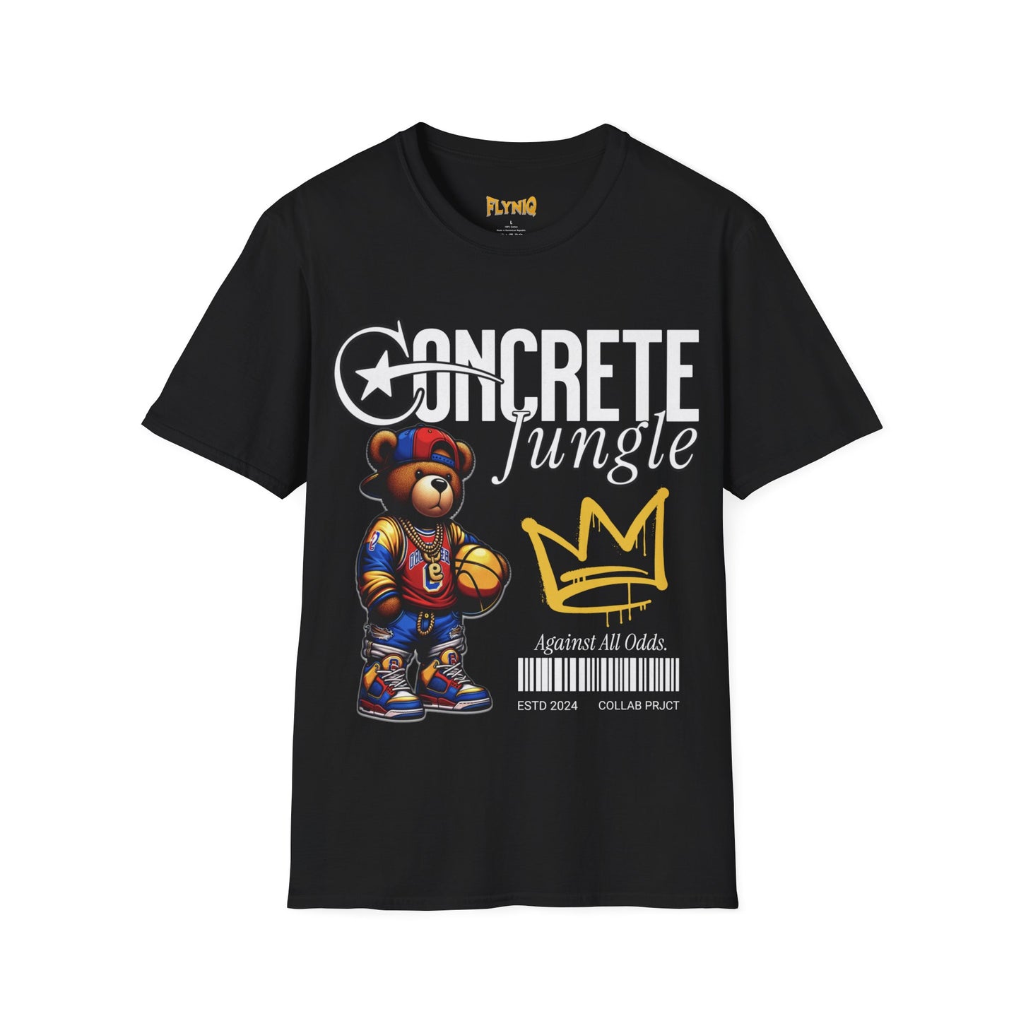 Concrete Jungle Vibes Unisex Comfortable T-Shirt, Trendy Bear Graphic Tee