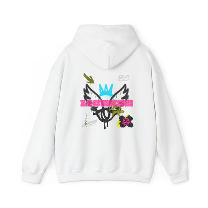 License Twelve Dope Style Graphic Knockout Hoodie, Heavy Blend Sweatshirt for Men or Women, Unique Design Winter Fashion