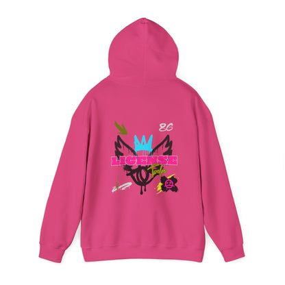 License Twelve Dope Style Graphic Knockout Hoodie, Heavy Blend Sweatshirt for Men or Women, Unique Design Winter Fashion
